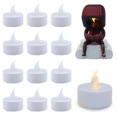 Imagem de Imdinnogo Acessórios para impressora 3D 3V Craetive Kit de luz de vela LED amarelo quente: D37,2 x A 36,6 mm Compatível com BambooLab DIY Suportes de luz de chá personalizados Candestick Lâmpadas