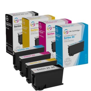 Imagem de LD Conjunto de 4 cartuchos de jato de tinta compatíveis com Dell V525W / V725W : 1 preto 331-7377, 1 ciano 331-7378, 1 magenta 331-7379 e 1 amarelo 331-7380