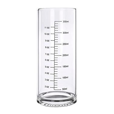 Imagem de Copo de medição graduado de vidro borossilicato alto de 350 ml/334.5 g Caneca de café com fundo espesso, copo de bebida resistente ao calor e ao frio para perda de peso, idosos e iniciantes