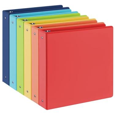 Imagem de Fichário premium de 3 anéis com 2 bolsos internos, fichários resistentes para papel tamanho carta dos EUA 21 x 28 cm - fichários versáteis para uso no escritório, casa e escola, pacote com 6 (branco
