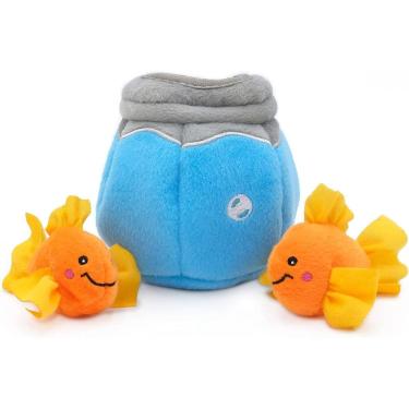 Imagem de Pelúcia Zippypaws Burrow Brinquedo Com Catnip Peixes no Aquário Para Gatos