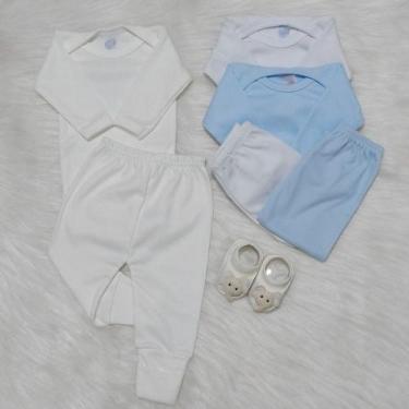 Imagem de Conjuntos de Bebê Body Manga Longa + Mijão Malha Canelada + Pantufa Ki