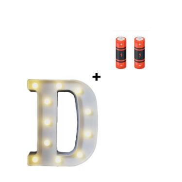 Imagem de Letra Luminária Led 3d Festa Decoração + Pilha Grátis - Partiufesta, D