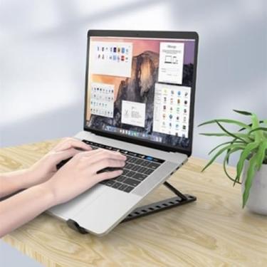 Imagem de Suporte Apoio De Notebook Laptop Compacto Articulado Preto Suporte Base