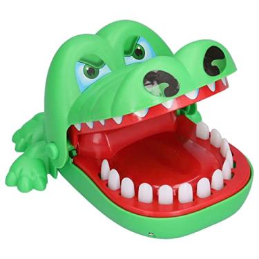 Imagem de brinquedo de dedo de mordida de plástico verde,Jogos de dentista de morder animais, jogo de brinquedos de dente para crianças, jogos engraçados de morder dedo para interação familiar, atividades infa