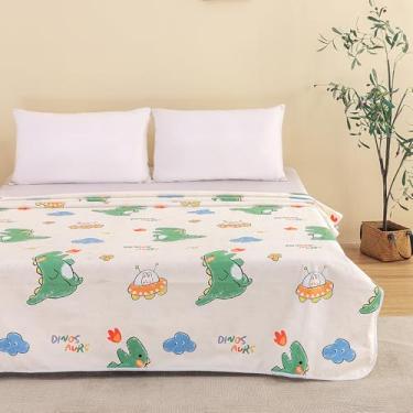 Imagem de WenBags Capa de cama impermeável para cães de 101 x 152 cm, protetor de colchão reversível resistente a pelos de animais de estimação, forro/lençol/cobertor à prova de vazamento para adultos idosos