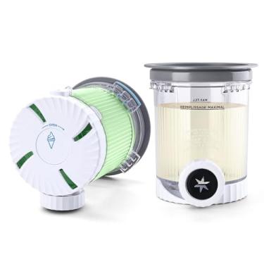 Imagem de Vione Pacote com 2 frascos e tampas de creme Swirl compatíveis com as máquinas de sorvete Ninja Swirl série NC700, livre de BPA e lavável na lava-louças