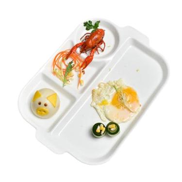 Imagem de Placa divisória retangular criativa placa de cerâmica binaural para café da manhã - binaural