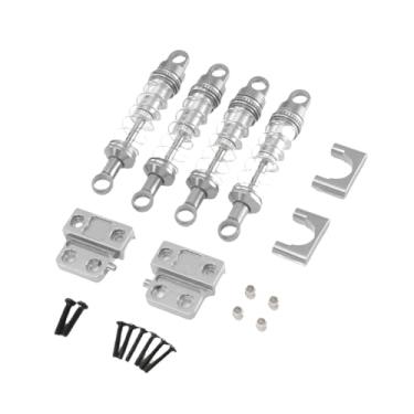 Imagem de Colaxi Conjunto de amortecedores de carro RC 1/12, kits atualizados, componentes de metal, acessórios, suporte de amortecedor para caminhão modelo MN82 82S, Prata