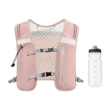 Imagem de RNXRZANK Colete de Hidratação, Mochila de Corrida, Mochila Refletiva para Corrida para Homens E Mulheres, Esportes Ao Ar Livre, Porta-garrafas, Rosa