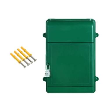 Imagem de BLWOTMOR Caixa de Correio Suspensa Na Parede com Fechadura de Código, Caixa de Correio Multiuso de 34,5 X 26 X 10 Cm para Hotéis E Empresas, Verde, Tamanho real