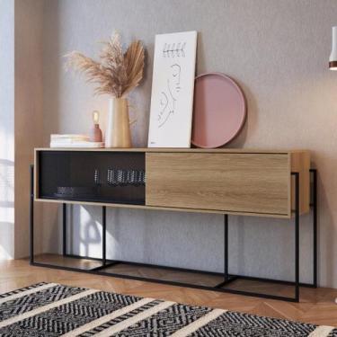 Imagem de Buffet Aparador Industrial Retrô 2 Portas de Correr Madeira/Aço 188cm 