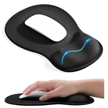 Imagem de EooCoo Mouse pad ergonômico com suporte de descanso de pulso em gel, base antiderrapante para laptop, computador, acessórios de mesa de escritório, café, casa