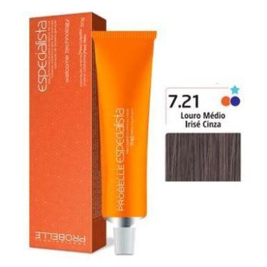 Imagem de Coloração Especialista Probelle 7.21 Louro Médio Irisê Cinza 50 G