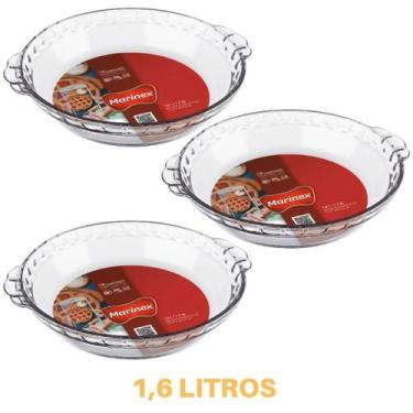 Imagem de Refratário de Vidro Forma Redonda Filetada 1,6ml Marinex 3Un - NADIR F