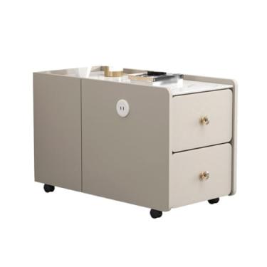 Imagem de Mesa lateral de sofá, ardósia, sofá, aparador, luz, luxo, mesa de centro, armário lateral, sala de estar, sofá, mesa lateral criativa (cinza, 90 x 50 x 60 cm)