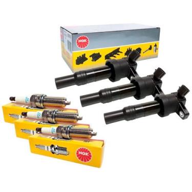 Imagem de Kit 3 Bobinas Ignicao + 3 Velas Ignicao - Hb20 2012 A 2015 / Hb20S 201