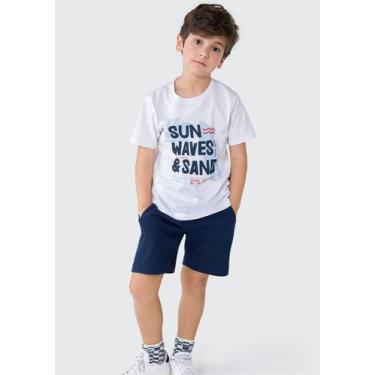 Imagem de Bermuda Infantil Menino Em Malha Texturizada - Hering, 014, Azul escur