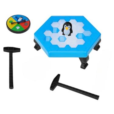 Imagem de Pinguim Numa Fria, Jogo de Estratégia e Raciocínio, para 2+ Jogadores, 5+ Anos, com Base Hexagonal, Blocos de Gelo e Picaretas