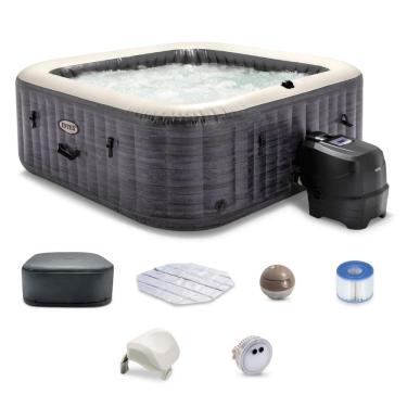 Imagem de Banheira Spa Inflável Ofurô Intex PureSpa Greystone Deluxe 4 Pessoas 795L com Aquecedor e 140 Jatos