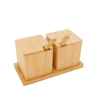 Imagem de Jogo Porta Condimentos Bambu 17 cm Mimo Style BM22383