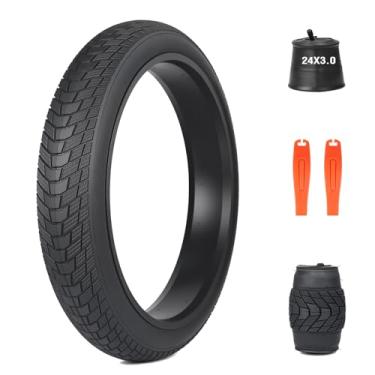 Imagem de ZUKKA Pneu de bicicleta elétrica 24x 3.0 pneu gordo de substituição de alto desempenho pneu dobrável pneus de bicicleta de alta densidade para bicicletas E scooters elétricas