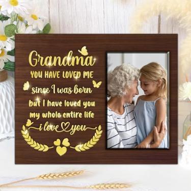 Imagem de Nestura Porta-retrato para avó | Presentes para avós de netos | Moldura para avó com luz de 10 x 15 cm | Lembrança da vovó e eu | Presentes significativos para vovó, mamãe