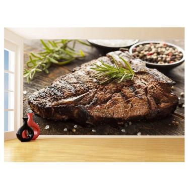 Imagem de Papel De Parede Alimentos Carne Churrasco Bife 3,5M Al304