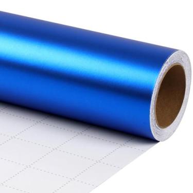 Imagem de Papel de embrulho LaRibbons Blue Matte Metal 76cm x 10m