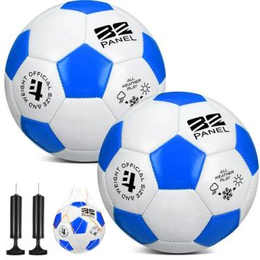 Imagem de Bolas de futebol Shappy, 2 peças, tamanho 4, azul, branco com bombas