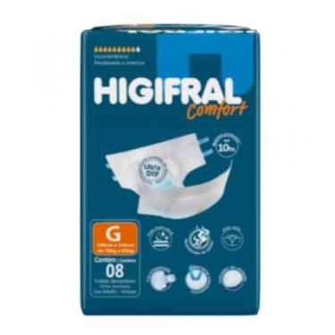 Imagem de Fralda Geriátrica Higifral Confort G com 8 Unidades - EUROFRAL INDUST 