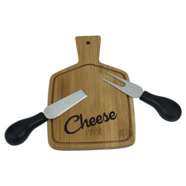 Imagem de Jogo de 3 Peças p/Queijo em Bambu 25,5x24x2,5cm