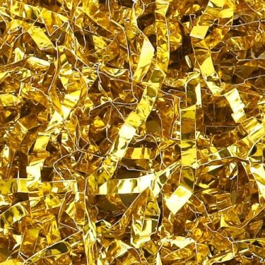 Imagem de DOMMARE Enchimento de papel amassado desfiado de 200 ml para cestas de presente, enchimento de papéis enrugados dourados para decoração de presentes de Natal e ano novo, caixa de presente, cesta