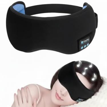 Imagem de Máscara de Dormir Bluetooth com Fone de Ouvido | Ideal para Viagem, Avião e Descanso | Tecido Suave, Ajustável e Confortável | Música Relaxante.