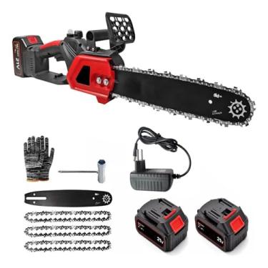 Imagem de GM Bear Mini Motosserra Elétrica 12", Recarregável 21V 2 Baterias de 4,0 Ah,Motoserra Portatil a Bateria,Serra Eletrica para Poda de Galhos