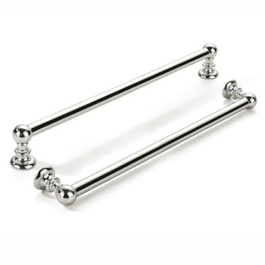 Imagem de khtumeware 2 pacotes de 256 mm (10 pol.) Armário de níquel polido central puxa ferragens sólidas de armário de cozinha resistente para gavetas, penteadeira, alça de banheiro