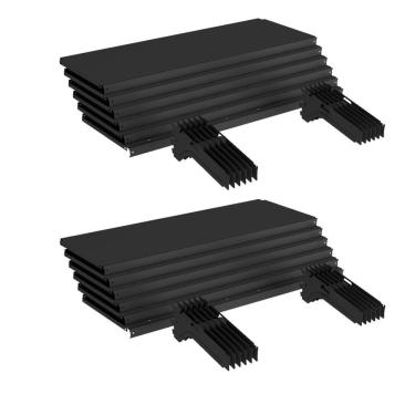 Imagem de Kit 12 Bandejas Gondola Ponta FIT 40 Preto 12X 30x78 Sp Etiq