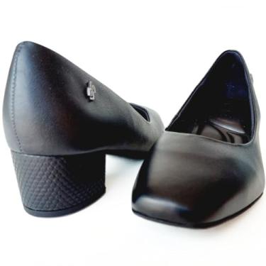 Imagem de Sapato Scarpin Couro Cor:Preto;Tamanho:35