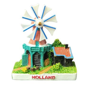 Imagem de Ímã de geladeira Holland Windmill Resin pintado em 3D 5x5,5cm - yiweis