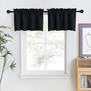 Imagem de Cortinas blackout para janelas de cozinha/sala de estar/banheiro, proteção de privacidade, bolso para varão, decoração de trailer para janela pequena, decoração de Halloween, 106,7 cm L x 45,7 cm C