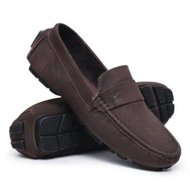 Imagem de Mocassim Moderno Vancouver Masculino Despojado em Couro Camurça Confortável-Masculino