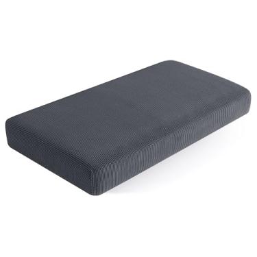 Imagem de subrtex Capa de almofada elástica capa de almofada de sofá capas de assento RV cadeira sofá almofada protetor de elastano elástico para móveis para assento (médio, cinza)