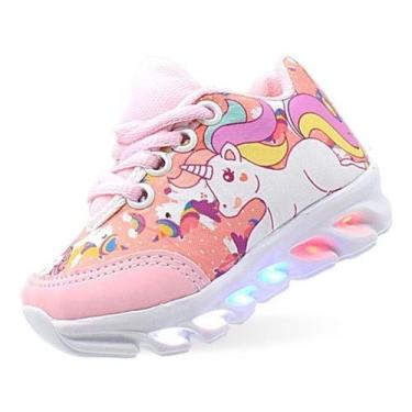 Imagem de Tenis Calçado Unicornio Com Luzes Que Pisca Acende Infantil Feminino R