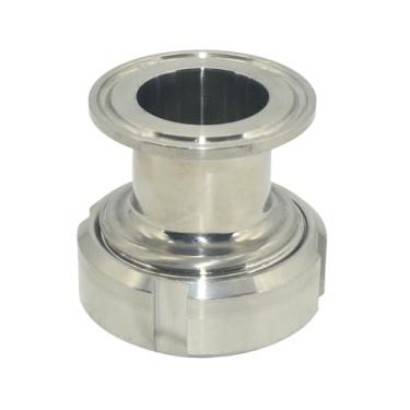 Imagem de VARMHUS Vidro de visão sanitário de aço inoxidável 304 de conexão rápida, tipo união tripla com junta de silicone azul e orifício rosqueado interno, janela de observação de tanque sanitário (OD 32