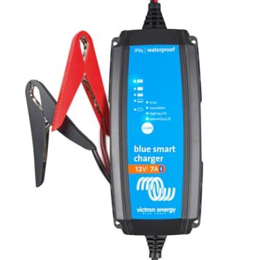 Imagem de Victron Energy Blue Smart Carregador de bateria de carro inteligente IP65 12V 7A, carregador flutuante e dessulfator para motocicletas, ATV, RV, lítio e baterias de ciclo profundo