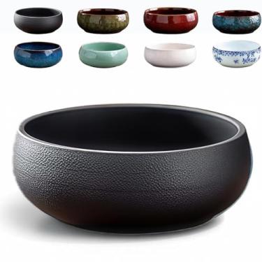 Imagem de Vividhugy 2025 New Lotus Bowl Planter: Flower Water Lily Bowl Vasos grandes para plantar em água interior vidro de sementes extra profundo kit plástico externo cerâmica larga 30-45 61 (preta)