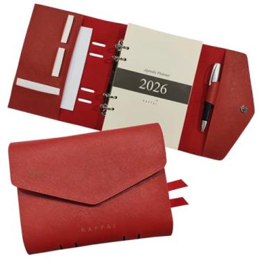 Imagem de Agenda Planner 2024 129-R Personalizada Raffai Couros Cor:Vermelho