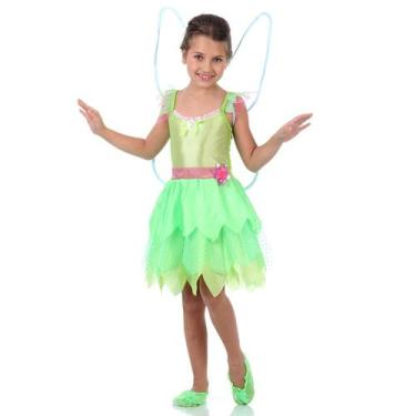Imagem de Fantasia Tinker Bell Sininho Infantil Luxo com Asas - Disney - Abrakad