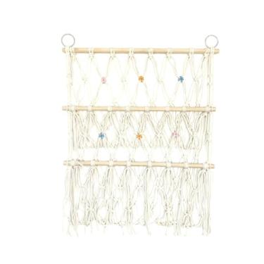 Imagem de Fenteer Organizador de porta para guardar bichos de pelúcia, revistas, livros, banheiro, brinquedo de parede, rede para pendurar na sala de estar, 2 Níveis