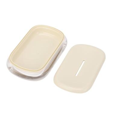 Imagem de Saboneteira acrílica Suporte de armazenamento de drenagem de camada dupla Recipiente de sabonete para bancada de banheiro Creme Branco Grande capacidade Design antiderrapante